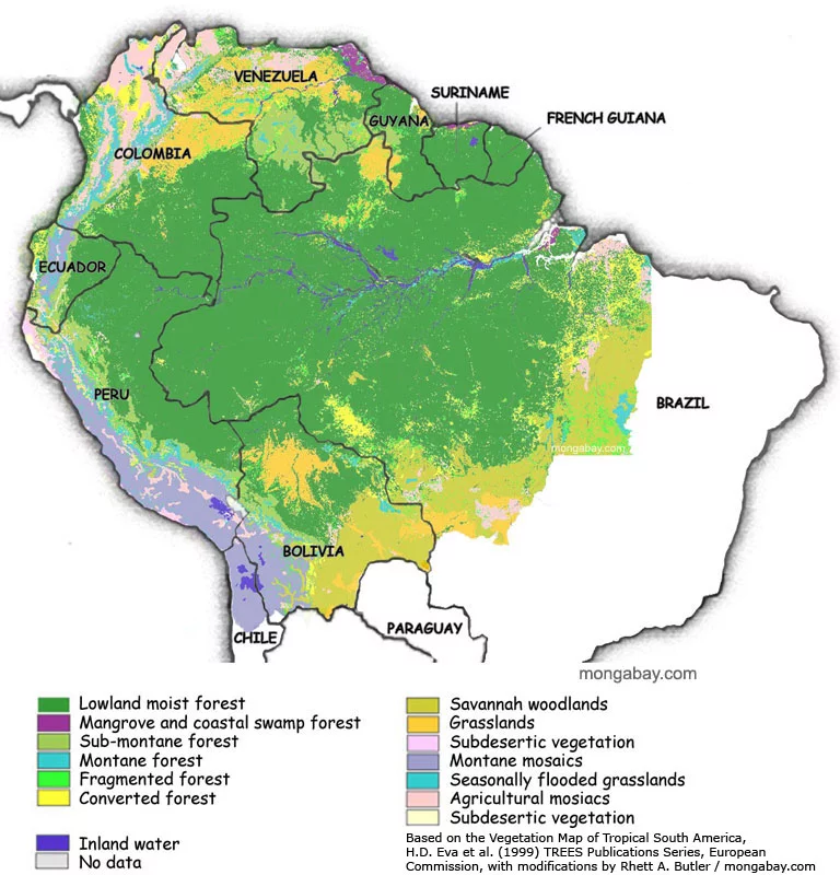 Países que partilham a Amazônia